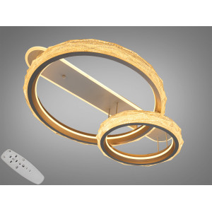 Люстра стельова LED Diasha шампань 90W пульт 2 кільця Diasha MX3528/600+400CG