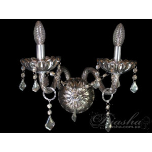 Неймовірно вишукане, модне, красиве класичне бра з чорного скла, хром Diasha N8018/2GB