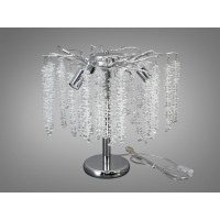 Настільна лампа Серія Глициния хром кришталеві підвіски три джерела світла 605-3TCH Diasha 605-3TCH