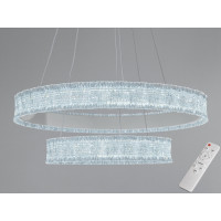 Підвісна LED люстра з пультом 110 Вт біла 6050 лм Diasha D8748/600+400WH