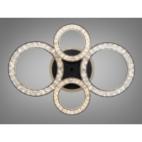 Стельова LED люстра 4 кільця чорна 72W пульт Diasha 5180/2+2BK