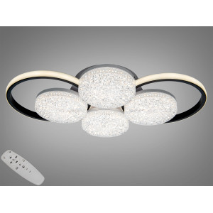 Стельова LED люстра чорна 4+2 з пультом 81 Вт CCT Diasha 9098/4+2BK