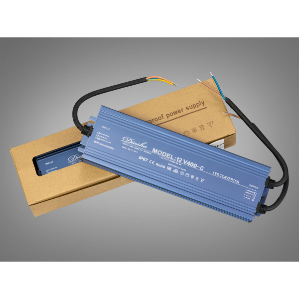 Блок живлення 12В, для підключення LED стрічки, 400Вт, 33.3А Diasha NP-12v-400w-IP67