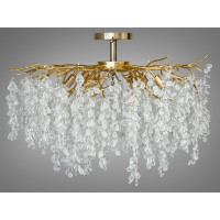 Підвісна люстра Серія Гліцинія золото 9 ламп кришталь алюміній Diasha A603-800GD