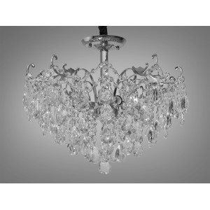 Шикарна кришталева люстра на 5 ламп, срібного кольору Diasha 9237/5HR