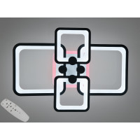 Плоска світлодіодна люстра з пультом, диммером, підсвіткою, 76W Diasha 8208/4BKLED3colordimmer