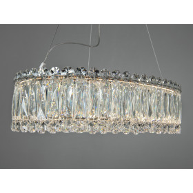 Люстра LED підвісна золото 46 Вт овальна з ПДУ Diasha 7930/430x300CH