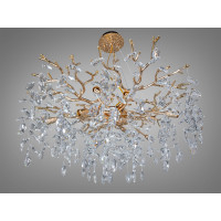 Підвісна люстра Глициния золото 10 ламп кришталь Diasha 608-760G