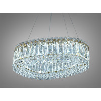 Світлодіодна підвісна люстра 505 L800x350CH хром кришталь 40 Вт Diasha 7930/430x300S-gold