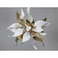 Колоритна підвісна люстра з порцеляновими елементами, 9 ламп, золото Diasha 7208-9PGD