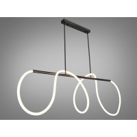 Дизайнерська силіконова лед люстра в кухню, вітальню, чорний хром, 48W Diasha SY9752-L1500BHR