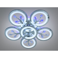 Люстра стельова LED Diasha хром 90Вт з пультом Diasha 8135/5+1HRLED3colordimmer