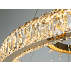 Підвісна LED люстра кришталь золото 176Вт з пультом Diasha 598/800+500+400G