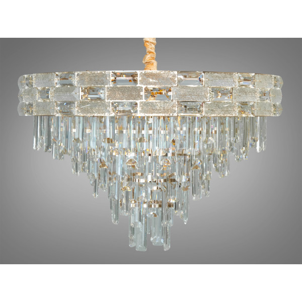 Підвісна кришталева люстра в зал, 13 ламп, золото Diasha 9085-600GD