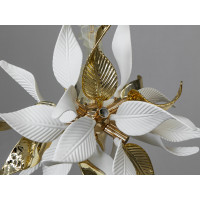 Колоритна підвісна люстра з порцеляновими елементами, 9 ламп, золото Diasha 7208-9PGD