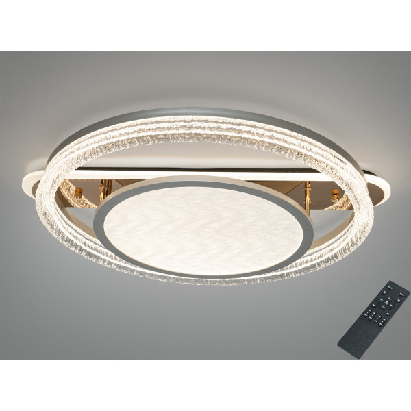 Стельова LED люстра Diasha золото 100W пульт Diasha 8819/600+400 Стельова LED люстра Diasha золото 100W пульт Diasha 8819/600+400
