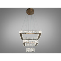 Надзвичайно стильна підвісна LED люстра з кришталю, 55W, золото Diasha 7262A/400+280+160G