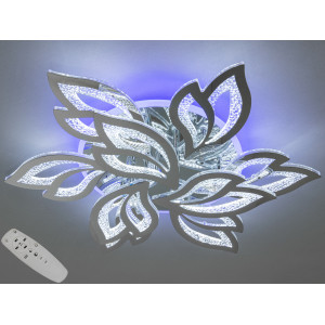 Стельова декоративна лед люстра з комбінованим освітленням, 140W, хром Diasha 2455/6+3HRLED3colordimmer