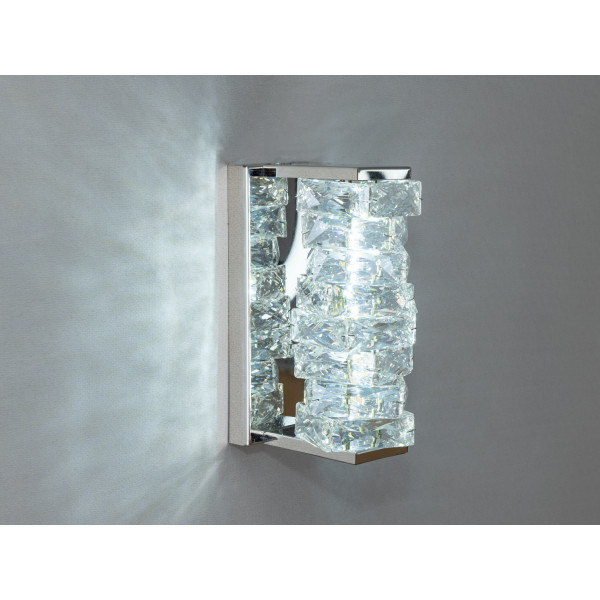 Унікальний настінний кришталевий LED світильник, 10W, хром Diasha F3820-120x260
