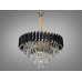 Підвісна кришталева люстра Серія 1013 чорний золото каскадна 11 ламп E14 Diasha 9001-600BK+SGD