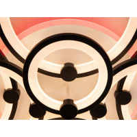 Світлодіодна люстра з пультом, диммером, підсвіткою, 175W, чорна Diasha 8022/8BKLED3colordimmer