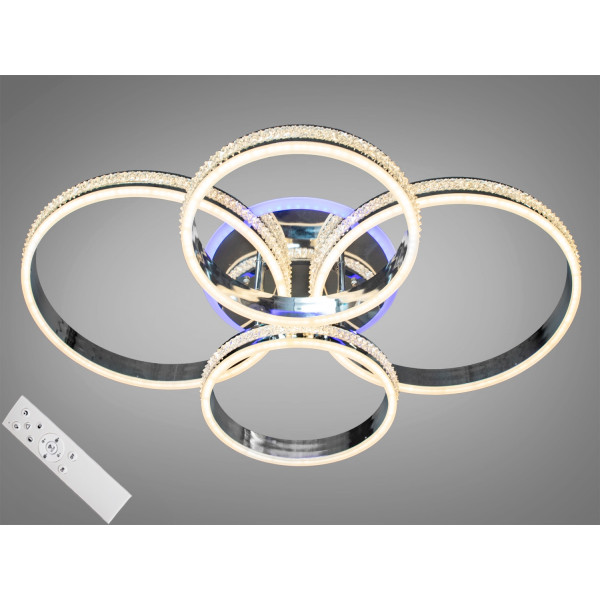 Потолочная светодиодная люстра светильник с пультом и подсветкой Diasha X55041/2+2A HR LED 3color dimmer