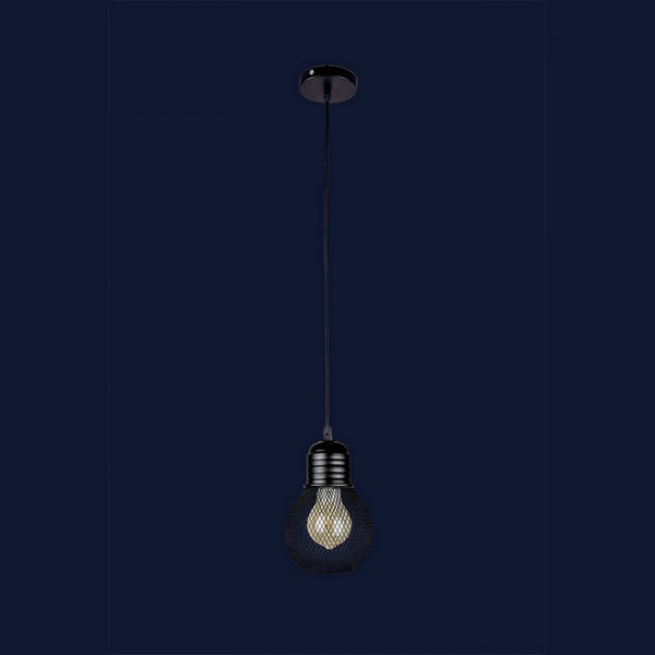 Люстра подвесная на одну лампу черного цвета Levistella 907004F-1 BK