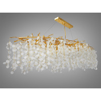 Дизайнерська кришталева люстра "Гліцинія" витягнутої форми, 18 ламп Diasha 602-L1800GD