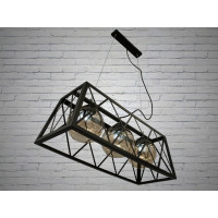 Індустріальна підвісна люстра в стилі Лофт, 3 плафони, чорний Diasha 8932-3BK