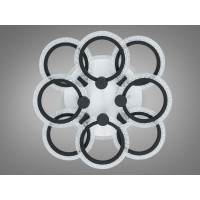 Стельова люстра Diasha чорна LED 92W 8 кілець Diasha A8180/4+4BKLED3colordimmer