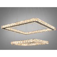 Стильна підвісна кришталева світлодіодна люстра для вітальні, 62W, хром Diasha 7223-6W/500+340HR