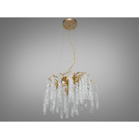 Дизайнерська підвісна кришталева люстра "Гліцинія", 6 ламп, золото Diasha 605-450GD