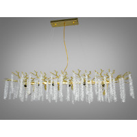 Дизайнерська кришталева золота люстра підвіс витягнутої форми, 14 ламп Diasha 609-L1200GD Дизайнерська кришталева золота люстра підвіс витягнутої форми, 14 ламп Diasha 609-L1200GD