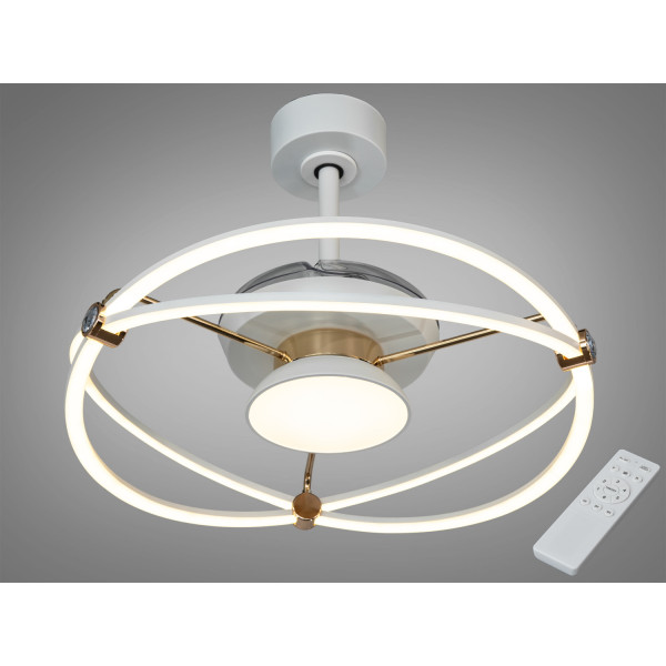 Люстра-вентилятор з пультом для дитячої кімнати, 28W Diasha 7819WH+GD