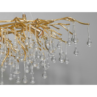 Багата кришталева золота люстра витягнутої форми на 10 ламп Diasha 607-L900GD