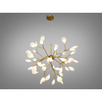 Люстра в зал 45 лампочки золото сатин Diasha 887-45AGD