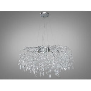 Дивовижна підвісна кришталева люстра для вітальні, 10 ламп, хром Diasha 1607-800CH