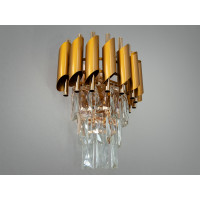 Сучасна новинка, кришталевий настінний світильник бра, 2 лампи Diasha 9001-2W-GD+SGD