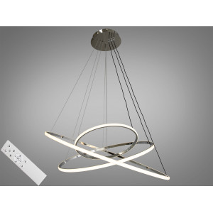 Підвісна LED люстра в спальню на пульті, 140W, хром Diasha MD9079-3AHR-800+600+400dimmer