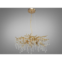 Кришталева люстра з підвісами в формі краплі на 8 ламп Е14 Diasha 607-600GD
