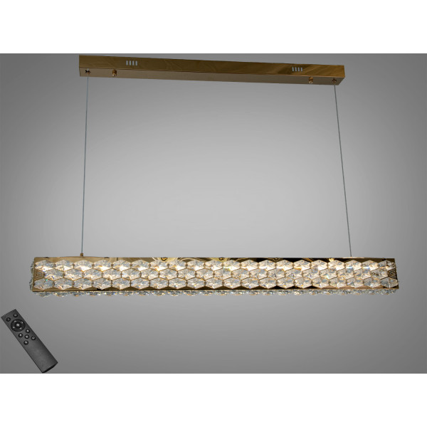 Кришталева світлодіодна люстра-підвіс, 70W Diasha 7891/1000S-gold