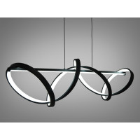 Сучасна підвісна світлодіодна лінійна люстра над столом, 84W, чорна Diasha 2263-120BK