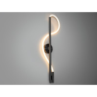 Сучасний настінний світлодіодний світильник Мотузка, 14W, чорний хром Diasha 9607-BHR