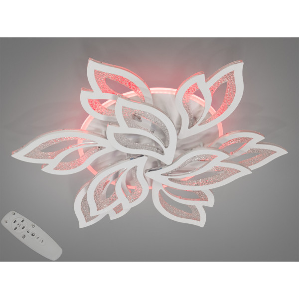 Стельова люстра з пультом, диммером і LED підсвічуванням, 140W, чорна Diasha 2455/6+3WHLED3colordimmer Стельова люстра з пультом, диммером і LED підсвічуванням, 140W, чорна Diasha 2455/6+3WHLED3colordimmer