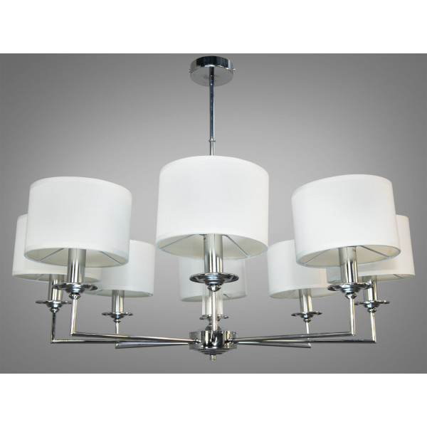 Неймовірно красива люстра з абажурами текстильними, 8 ламп, золото Diasha 1015/8HR