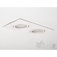 Здвоєний точковий поворотний світильник під гіпсокартонну стелю Diasha QXL-160B-10-2-WH