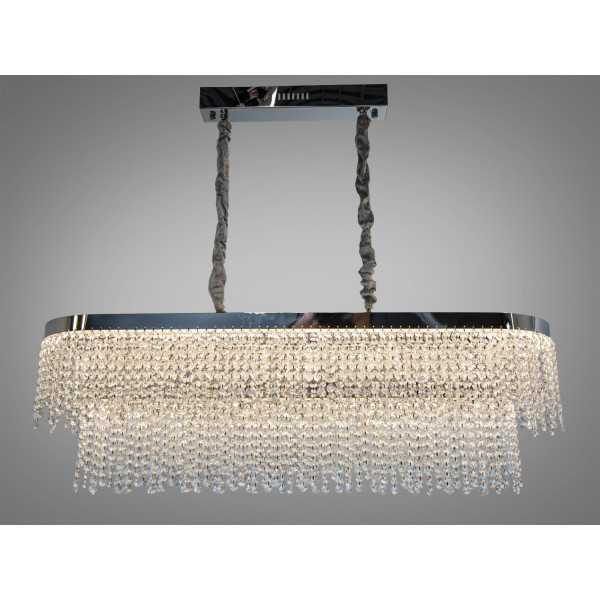 Підвісна кришталева світлодіодна люстра,110 Вт, золото Diasha 376-L1000x300CH