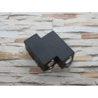 Настінний LED фасадний світильник чорний IP67 4x4 Вт Diasha HS8167-4W-BK