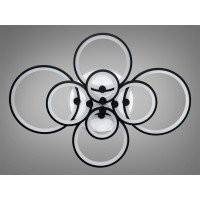 Світлодіодна люстра з пультом, диммером, підсвіткою, 175W, чорна Diasha 8022/8BKLED3colordimmer