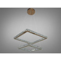 Стильна підвісна кришталева led люстра в вітальню, 62W, золото Diasha 7223-6W/500+340G